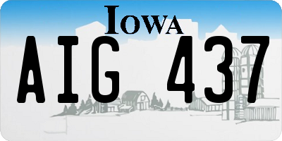 IA license plate AIG437