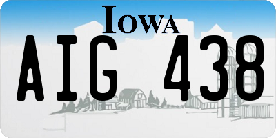 IA license plate AIG438