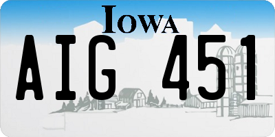 IA license plate AIG451