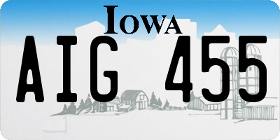 IA license plate AIG455