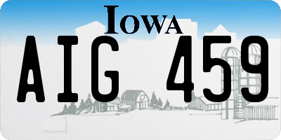 IA license plate AIG459