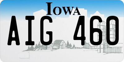 IA license plate AIG460