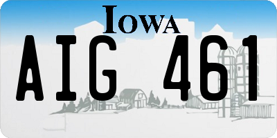 IA license plate AIG461