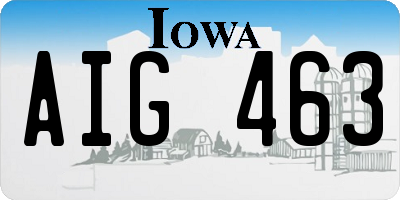 IA license plate AIG463