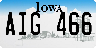 IA license plate AIG466