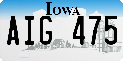 IA license plate AIG475