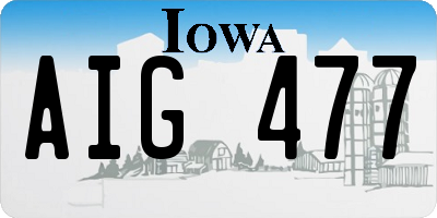 IA license plate AIG477