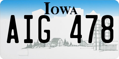 IA license plate AIG478