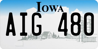 IA license plate AIG480