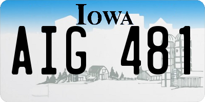 IA license plate AIG481