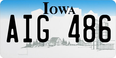 IA license plate AIG486