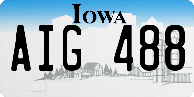 IA license plate AIG488