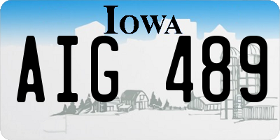 IA license plate AIG489