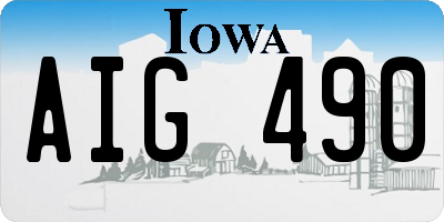 IA license plate AIG490
