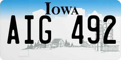 IA license plate AIG492