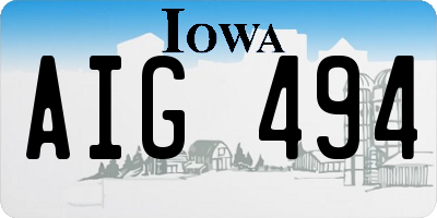 IA license plate AIG494