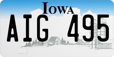 IA license plate AIG495