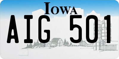 IA license plate AIG501
