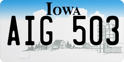 IA license plate AIG503