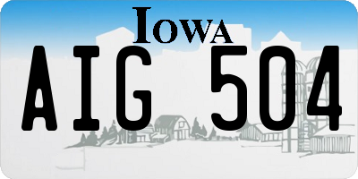 IA license plate AIG504
