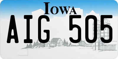 IA license plate AIG505
