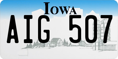 IA license plate AIG507