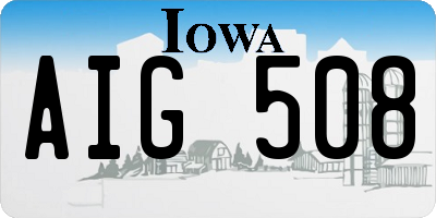 IA license plate AIG508