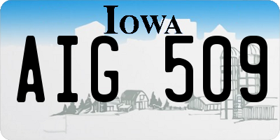 IA license plate AIG509