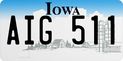 IA license plate AIG511