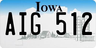 IA license plate AIG512