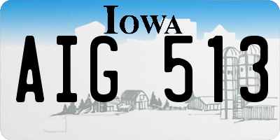 IA license plate AIG513