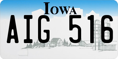 IA license plate AIG516