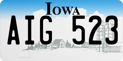 IA license plate AIG523