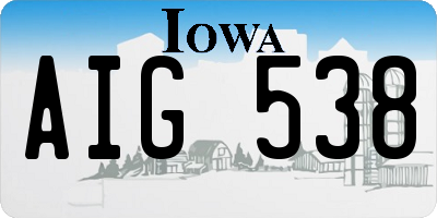 IA license plate AIG538