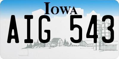 IA license plate AIG543