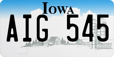 IA license plate AIG545