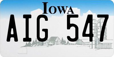 IA license plate AIG547