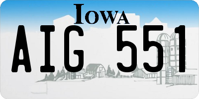 IA license plate AIG551