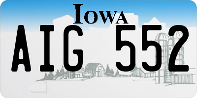 IA license plate AIG552