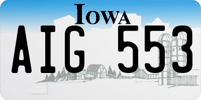 IA license plate AIG553