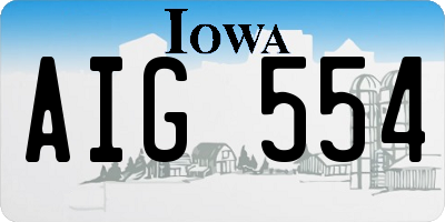 IA license plate AIG554
