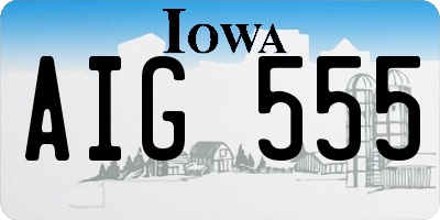 IA license plate AIG555