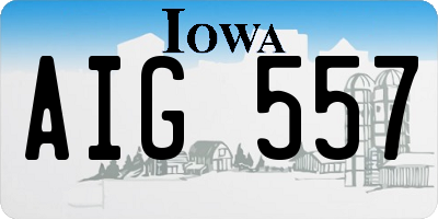 IA license plate AIG557