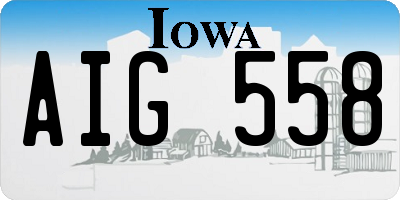 IA license plate AIG558