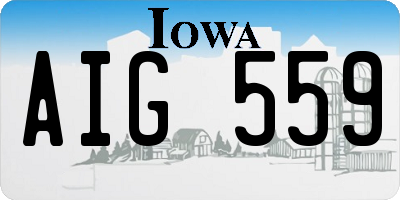 IA license plate AIG559