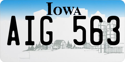 IA license plate AIG563