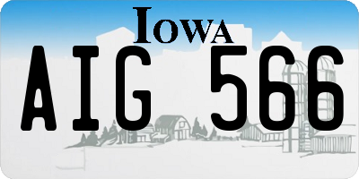 IA license plate AIG566