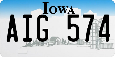 IA license plate AIG574