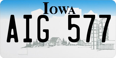 IA license plate AIG577