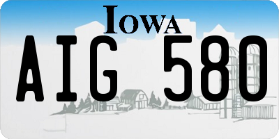 IA license plate AIG580